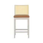 Banqueta Média Pérola Com 62cm Altura Madeira Maciça Encosto