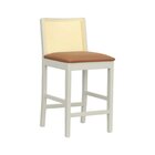 Banqueta Média Pérola Com 62cm Altura Madeira Maciça Encosto