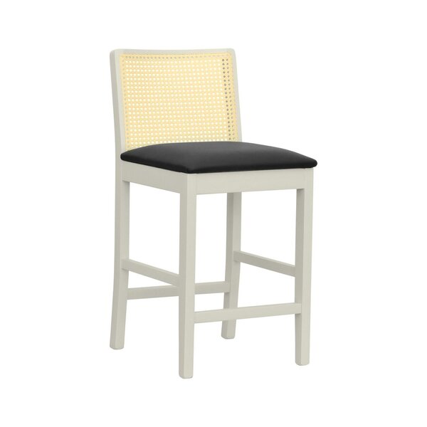 Banqueta Média Pérola Com 62cm Altura Madeira Maciça Encosto