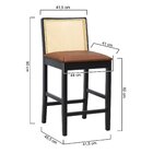 Banqueta Média Pérola Madeira Maciça Com Telinha C/ 62cm Altu