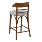 Banqueta Média Theo Madeira Nozes Cozinha Sala Balcão Barzinh