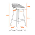 Banqueta Monaco Média - Azul Marinho