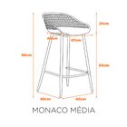 Banqueta Monaco Média - Preto