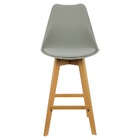 Banqueta Monty Leda Luisa Saarinen Alta Base Fixa Madeira - C