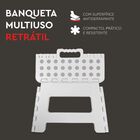 Banqueta Multiuso Retrátil Branca Com Alça Suporta Até 150kg