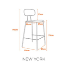 Banqueta New York - Cinza