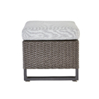 Banqueta Noa Aço e Vime Baixa 40X38cm Cinza Naterial