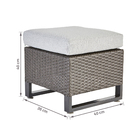 Banqueta Noa Aço e Vime Baixa 40X38cm Cinza Naterial