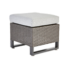 Banqueta Noa Aço e Vime Baixa 40X38cm Cinza Naterial