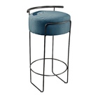Banqueta Olivia Em Linho E Base Metal Preto Agarb Decor Linho