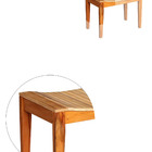 Banqueta Ondulada Ripado Em Madeira Maciça Natural