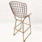 Banqueta Para Bancada Alta Bertóia Maciça Cobre Assento Branc