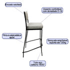 Banqueta Para Bar Alta Empilhável Cor Preta Assento E Encosto