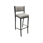 Banqueta Para Bar Alta Empilhável Cor Preta Assento E Encosto