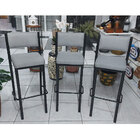 Banqueta Para Bar Alta Empilhável Cor Preta Assento E Encosto