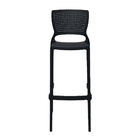 Banqueta Para Bar Alta Tramontina Safira Preta Em Polipropile