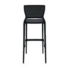 Banqueta Para Bar Alta Tramontina Safira Preta Em Polipropile