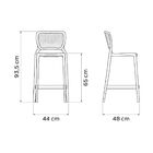 Banqueta Para Cozinha Alta Tramontina Safira Preta Em Polipro