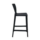 Banqueta Para Cozinha Alta Tramontina Safira Preta Em Polipro