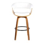 Banqueta Para Cozinha Betim Pu Branco Base Madeira Branco