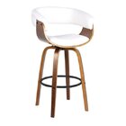 Banqueta Para Cozinha Betim Pu Branco Base Madeira Branco