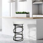 Banqueta Para Cozinha Com Almofada No Assento Londres  Preto/