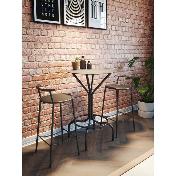 Banqueta Para Cozinha Em Aço 78cm Medianeira Preto Fosco