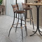 Banqueta Para Cozinha Em Aço E Junco Bistrô Confort  Preto/co