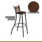 Banqueta Para Cozinha Em Aço E Junco Bistrô Confort  Preto/co