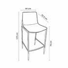 Banqueta Para Cozinha Em Courino E Base Aço Eulália Marrom/gr