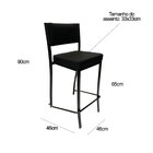 Banqueta Para Cozinha Empilhável Preta Assento E Encosto Esto