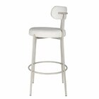 Banqueta Para Cozinha Estofada Em Tecido E Base Em Aço Serena