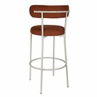 Banqueta Para Cozinha Estofada Em Tecido E Base Em Aço Serena