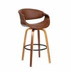 Banqueta Para Cozinha Giratória Base De Madeira Com Apoio Nic