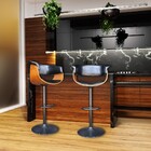 Banqueta Para Cozinha Giratória Brenna Base Disco Preto Pu Si