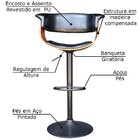 Banqueta Para Cozinha Giratória Brenna Base Disco Preto Pu Si