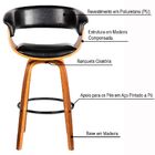 Banqueta Para Cozinha Giratória Brenna Base Madeira Pu Sintét