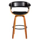 Banqueta Para Cozinha Giratória Brenna Base Madeira Pu Sintét