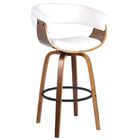 Banqueta Para Cozinha Giratória Brenna Base Madeira Pu Sintét