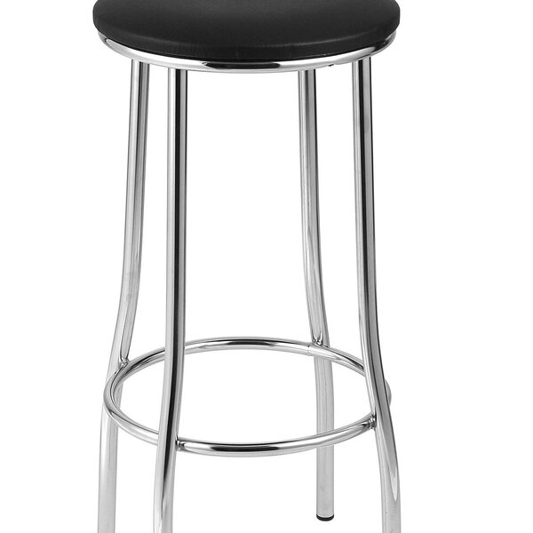 Banqueta Para Cozinha Luna Média Preto/cromado