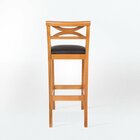 Banqueta Para Cozinha Madeira Maciça Estofada Amêndoa/preto