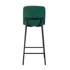 Banqueta Para Cozinha Pés Em Aço Celeste Bouclê Verde Oliva