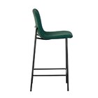 Banqueta Para Cozinha Pés Em Aço Celeste Bouclê Verde Oliva