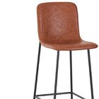 Banqueta Para Cozinha Pés Em Aço Celeste Pu Marrom