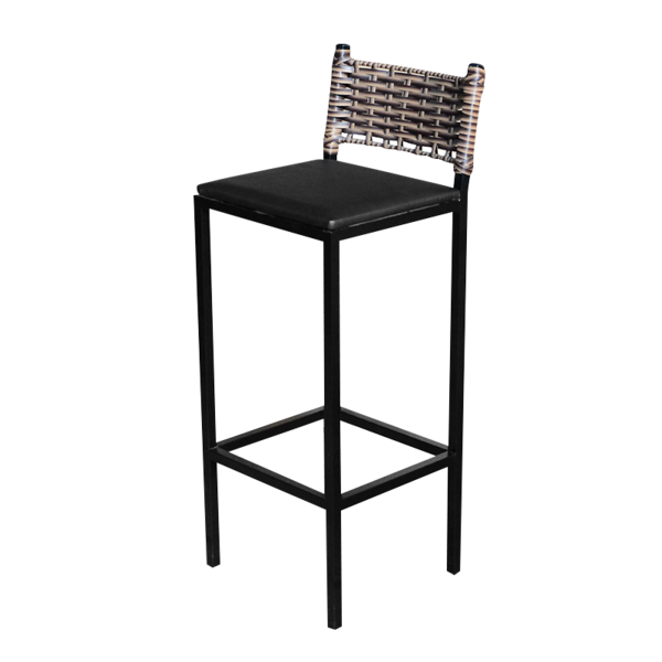 Banqueta Para Cozinha Ratan Industrial Premium Preto