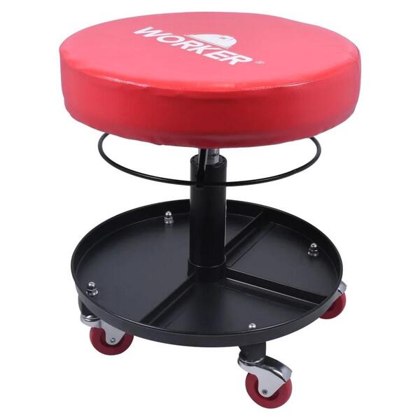 Banqueta Para Mecânico Giratória Regulável 100kg Worker