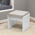 Banqueta Para Penteadeira Almofadada Versátil  Branco