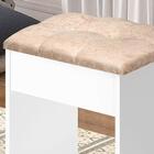 Banqueta Para Penteadeira Estofada Branca Camarim Luxo