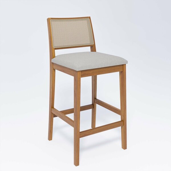 Banqueta Para Sala De Jantar Buriti Natuame Madeira/cinza