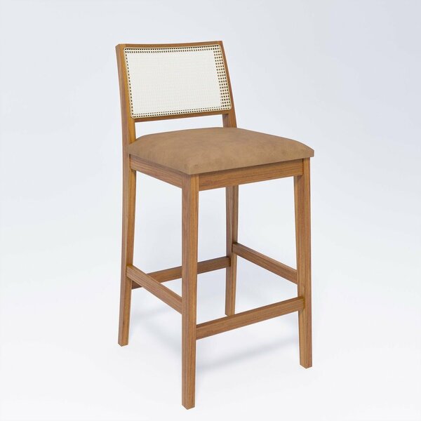 Banqueta Para Sala De Jantar Marcela Natuame Madeira/ Kaki